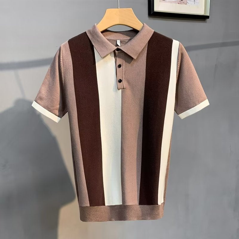 Çizgili Polo Yaka T-Shirt